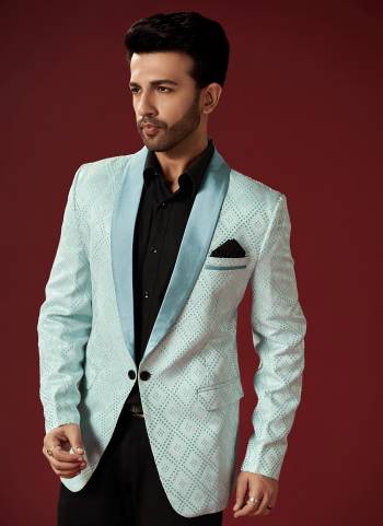 Attrective Looking These Party Wear Mans Wear Blazer in Fine Colored.These Blazer is Fabricated On Satin.Its Beautified With Weaving Designer.