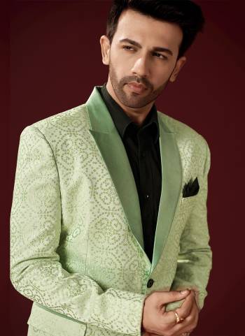 Attrective Looking These Party Wear Mans Wear Blazer in Fine Colored.These Blazer is Fabricated On Satin.Its Beautified With Weaving Designer.