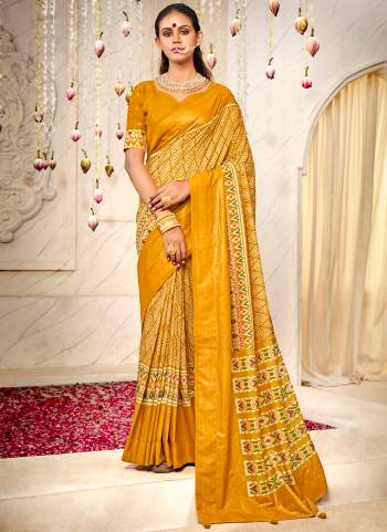 Attrective These Party Wear Saree in Fine Colored.These Saree And Blouse is Fabricated On Cotton Silk Pair.Its Beautified With Weavon Designer, Printed.