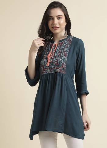 Atrective These Beautiful Looking Readymade Kurti.These Kurti is Fabricated On Rayon.Its Beautified With Designer Embroidery Work.