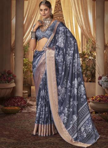 Attrective Looking These Party Wear Saree in Fine Colored.These Saree Are Cotton Silk And Blouse is Fabricated On Cotton Silk Pair.Its Beautified With Weavon Jari Border Designer With Digital Floral Printed.