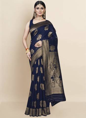 Grab These Festive Wear Saree in Fine Dark Colored.These Saree is Fabricated On Chanderi Cotton Pair With Chanderi Cotton Blouse.Its Beautified With Wevon Jacquard Designer.