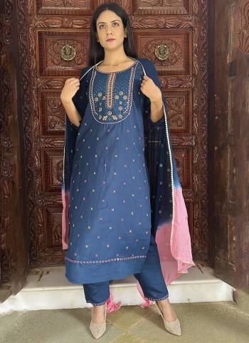 Grab These Beautiful Looking Readymade Top With Bottom Dupatta Suits.These Top And Bottom is Fabricated On Viscose And Nazmin Dupatta.Its Beautified With Designer Thared Embroidery Work.