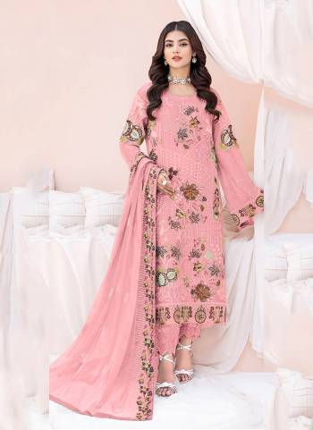 Attrective These Designer Suit in Fine Colored Pair With Bottom And Dupatta.These Top Are Faux Georgette And Dupatta Are Fabricated On Nazmin Pair With Santoon Bottom.Its Beautified With Santoon Inner.Its Beautified With Heavy Designer Floral Sequance Embroidery Work.