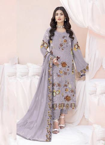 Attrective These Designer Suit in Fine Colored Pair With Bottom And Dupatta.These Top Are Faux Georgette And Dupatta Are Fabricated On Nazmin Pair With Santoon Bottom.Its Beautified With Santoon Inner.Its Beautified With Heavy Designer Floral Sequance Embroidery Work.