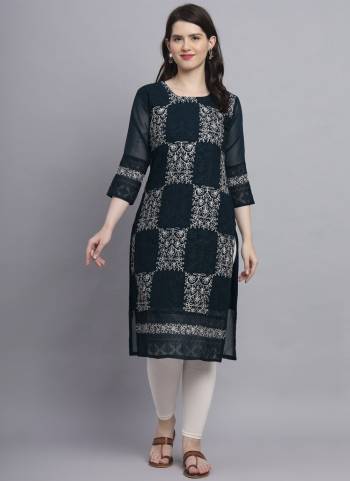 Attrective Looking These Beautiful Looking Readymade Long Kurti.These Kurti is Fabricated On Georgette With Crepe Inner.Its Beautified With Designer Chikankari Thread Embroidery Work.