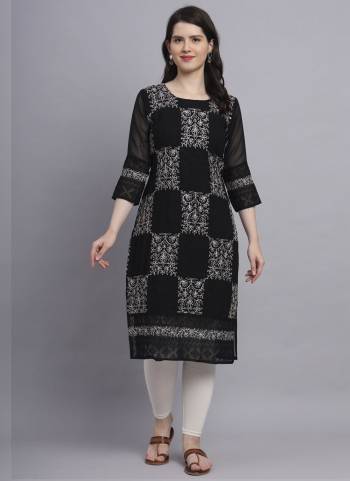 Attrective Looking These Beautiful Looking Readymade Long Kurti.These Kurti is Fabricated On Georgette With Crepe Inner.Its Beautified With Designer Chikankari Thread Embroidery Work.