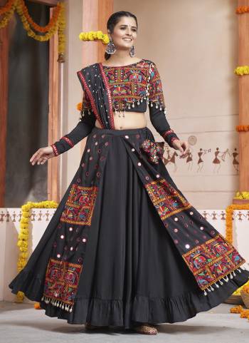 Attrective These Navratri Special Lehenga Choli in Fine Colored.These Lehenga And Blouse Are Viscose Rayon And Dupatta Are Fabricated On Rayon.Its Beautified With Designer Embroidery Work.