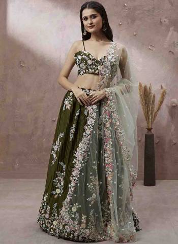 Attrective Looking This Partywear Fine Color Heavy Designer Choli Fabric Georgette And Lahenga Georgette And Dupatta Net In Fabricated Beautified With Attrective Thread,Sequance Embroidery Work. Buy Now.