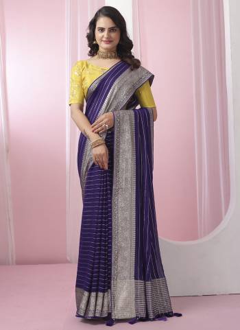 Attrective Looking These Fastival Saree in Fine Colored.These Saree Are Viscose Georgette And Blouse is Fabricated On Art Silk.Its Beautified With Weaving Jari Designer With Sequance Work Blouse.