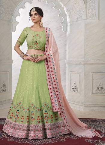 For A Fancy Designer Look,Grab These Lehenga Choli With Dupatta in Fine Colored.These Lehenga And Choli Are Soft Net And Dupatta Are Fabricated On Soft Net Pair.Its Beautified With Designer Thread,Dori Embroidery,Stone Work.