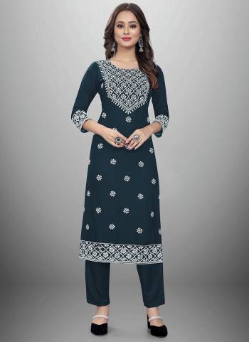 Grab These Beautiful Looking Readymade Top With Bottom.These Dress is Fabricated On Top And Bottom Are Rayon Cotton.Its Beautified With Designer Chikankari Embroidery Work.