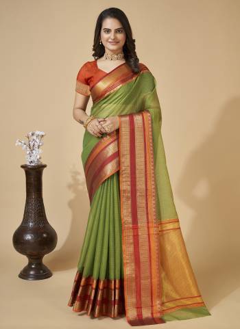 Attrective This Partywear Saree Paired With Blouse.This Saree And Blouse Are Kota Doriya Silk Based Fabric With Weaving Jari Designer. Buy This Pretty Saree Now.