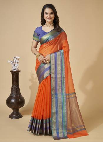 Attrective This Partywear Saree Paired With Blouse.This Saree And Blouse Are Kota Doriya Silk Based Fabric With Weaving Jari Designer. Buy This Pretty Saree Now.