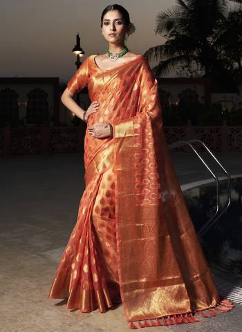 Attrective Look These Festive Wear Saree in Fine Colored.These Saree And Blouse is Fabricated On Organza.Its Beautified With Heavy Weaving Jari Designer.