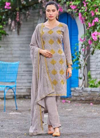 Grab These Suit in Fine Colored Pair With Bottom And Dupatta.These Top And Dupatta Are Fabricated On Faux Georgette Pair With Dull Santoon Bottom.Its Beautified With Heavy Designer Embroidery Work.