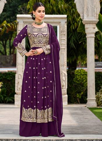 Garb These Readymade Plazzo Suit in Fine Colored Pair With Bottom And Dupatta.These Top And Dupatta Are Fabricated On Faux Georgette Pair With Faux Georgette Bottom.Its Beautified With Designer Heavy Sequance Embroidery Work.