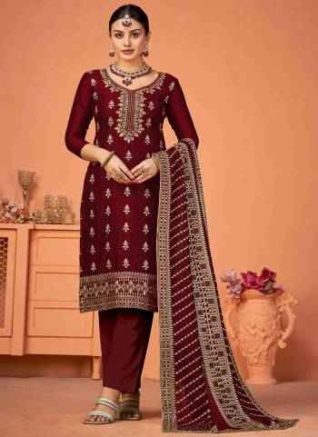 Grab These Suit in Fine Colored Pair With Bottom And Dupatta.These Top And Dupatta Are Fabricated On Vichitra Pair With Dull Santoon Bottom.Its Beautified With Blooming Color,Heavy Designer Embroidery Work.