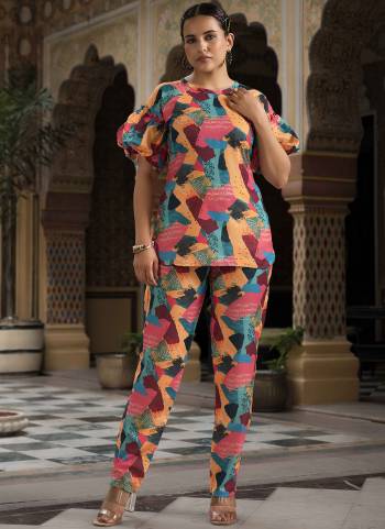 Grab These Attrective Readymade Co-Ord Top With Bottom Set in Fine Colored.These Top And Bottom Are Fabricated On Muslin Pair.Its Beautified With Designer Digital Printed.