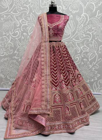 For A Fancy Designer Look,Grab These Lehenga Choli With Dupatta in Fine Colored.These Lehenga And Choli Are Velvet And Dupatta Are Fabricated On Soft Net Pair.Its Beautified With Designer Thread Embroidery, Diamond Work.