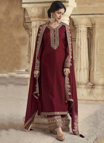 Attrective These Designer Plazzo Suit in Fine Colored Pair With Bottom And Dupatta.These Top Are Dola Silk And Dupatta Are Fabricated On Chinon Pair With Santoon Bottom.Its Beautified With Santoon Inner.Its Beautified With Designer Heavy Embroidery Work.