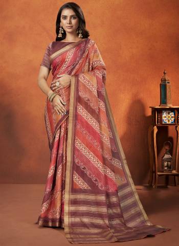 Look Attrective These Designer Party Wear Saree in Fine Light Colored.These Saree Are Rangkat,Crepe Silk And Blouse Brocade Jacquard is Fabricated.Its Beautified Heavy Wevon Designer With Hand Work.