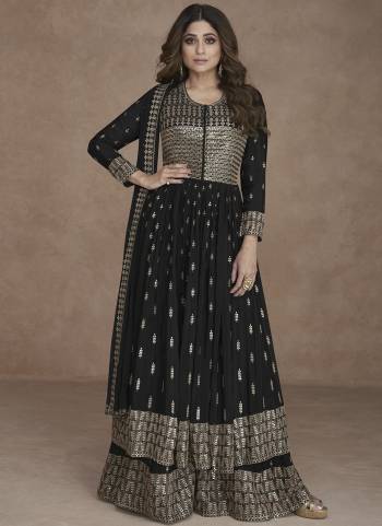 Garb These Designer Plazzo Suits in Fine Colored Pair With Dupatta.These Top And Dupatta Are Fabricated On Faux Georgette Pair With Faux Georgette Bottom.Its Beautified With Heavy Designer Sequance Embroidery Work.