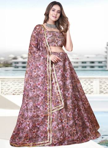 For A Designer Look,Grab These Lehenga Choli in Fine Colored.These Lehenga And Choli Are Fabricated On Teby Organza Pair With Teby Organza Dupatta.Its Beautified With Designer Digital Printed,Lace.