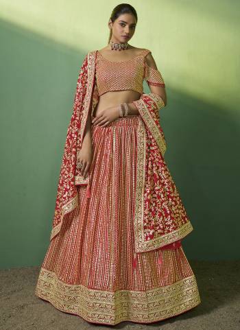 For A Designer Look,Grab These Lehenga Choli in Fine Colored.These Lehenga And Choli Are Fabricated On Georgette Pair With Net Dupatta.Its Beautified With Designer Sequance Embroidery Work.