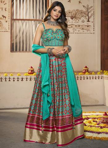 For A Designer Look,Grab These Lehenga Choli in Fine Colored.These Lehenga And Choli Are Fabricated On Silk Pair With Georgette Dupatta.Its Beautified With Designer Printed With Mirror,Thread Embroidery,Hand Work.