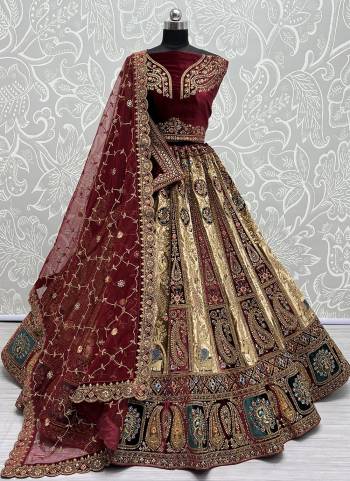 For A Fancy Designer Look,Grab These Lehenga Choli With 2  Dupatta in Fine Colored.These Lehenga And Choli Are Velvet And Dupatta Are Fabricated On Velvet And Soft Net Pair.Its Beautified With Designer Heavy Dori,Thread, Sequance Embroidery,Diamond Work.