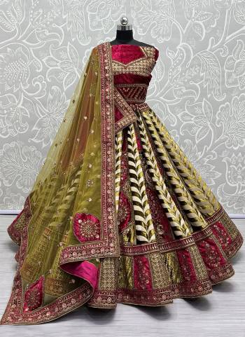 For A Fancy Designer Look,Grab These Lehenga Choli With 2  Dupatta in Fine Colored.These Lehenga And Choli Are Velvet And Dupatta Are Fabricated On Velvet And Soft Net Pair.Its Beautified With Designer Heavy Dori,Thread, Sequance Embroidery,Diamond Work.