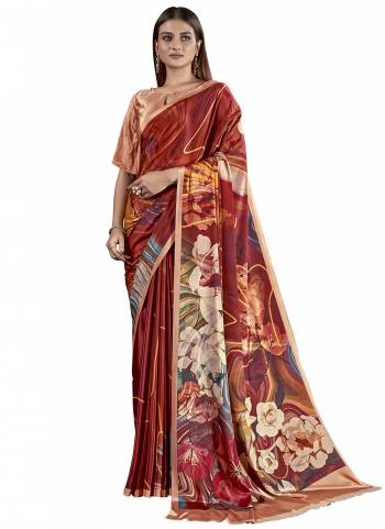 Garb These Designer Party Wear Saree in Fine Colored.These Saree And Blouse is Fabricated On Fancy Crepe Silk Pair.Its Beautified With Designer Digital Printed.