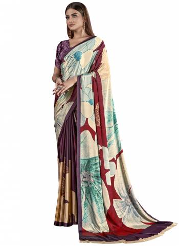 Garb These Designer Party Wear Saree in Fine Colored.These Saree And Blouse is Fabricated On Fancy Crepe Silk Pair.Its Beautified With Designer Digital Printed.