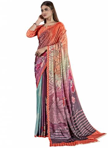 Garb These Designer Party Wear Saree in Fine Colored.These Saree And Blouse is Fabricated On Fancy Crepe Silk Pair.Its Beautified With Designer Digital Printed.