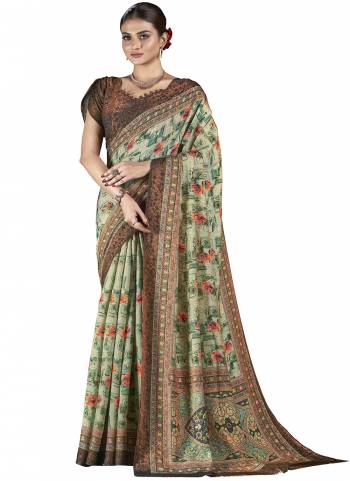 Looking These Party Wear Designer Saree in Fine Colored.These Saree And Blouse is Fabricated On Fancy Natural Silk Pair.Its Beautified With Wevon Jari Jacquard Designer With Digital Printed.