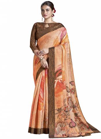 Looking These Party Wear Designer Saree in Fine Colored.These Saree And Blouse is Fabricated On Fancy Natural Silk Pair.Its Beautified With Wevon Jari Jacquard Designer With Digital Printed.