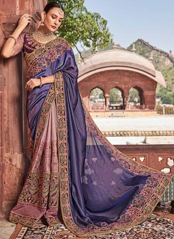 Garb These Designer Saree in Fine Colored.These Saree Are Fancy Fabric And Blouse is Fabricated On Art Silk Pair.Its Beautified Heavy Embroidery, Diamond Work.