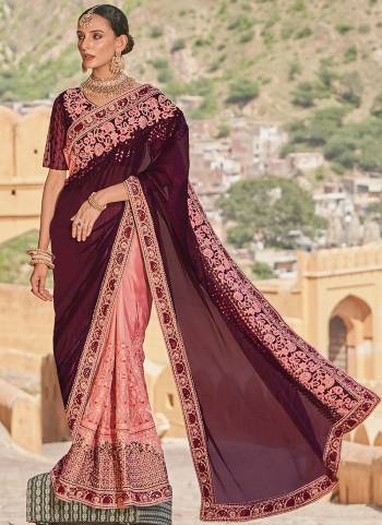 Garb These Designer Saree in Fine Colored.These Saree Are Fancy Fabric And Blouse is Fabricated On Art Silk Pair.Its Beautified Heavy Embroidery, Diamond Work.