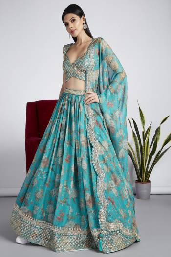 Attrective Looking This Partywear Fine Color Heavy Designer Choli And Lahenga Organza And Dupatta Organza In Fabricated Beautified With Attrective Printed With Thread,Sequance Embroidery Work. Buy Now.