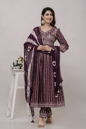 Attrective These Suit in Fine Colored Pair With Bottom And Dupatta.These Top And Bottom Are Fabricated On Rayon Cotton Pair With Chiffon Dupatta.Its Beautified With Designer Digital Printed,Sequance Embroidery Work.