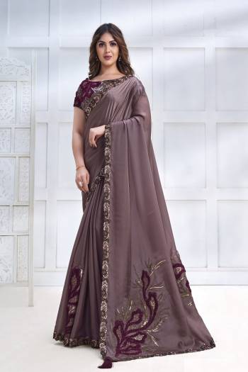 Look Attrective These Designer Party Wear Saree in Fine Light Colored.These Saree Are Crepe Satin Silk And Blouse Banglori Silk is Fabricated.Its Beautified Heavy Designer Embroidery Work.