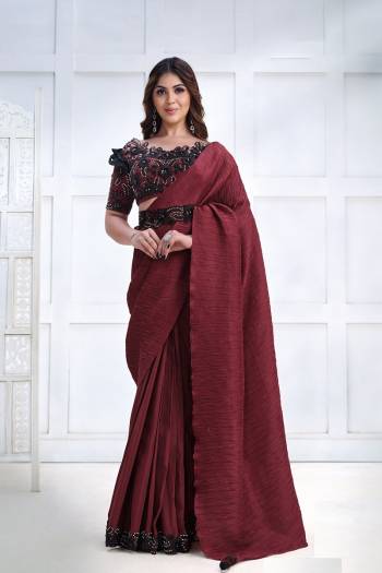 Look Attrective These Designer Party Wear Saree in Fine Light Colored.These Saree Are Crepe Georgette Silk And Blouse Net is Fabricated.Its Beautified Heavy Designer Embroidery Work.