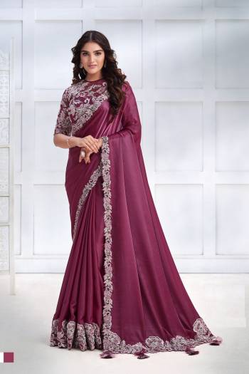 Look Attrective These Designer Party Wear Saree in Fine Light Colored.These Saree Are Crepe Satin Silk And Blouse Organza Silk is Fabricated.Its Beautified Heavy Designer Embroidery Work.