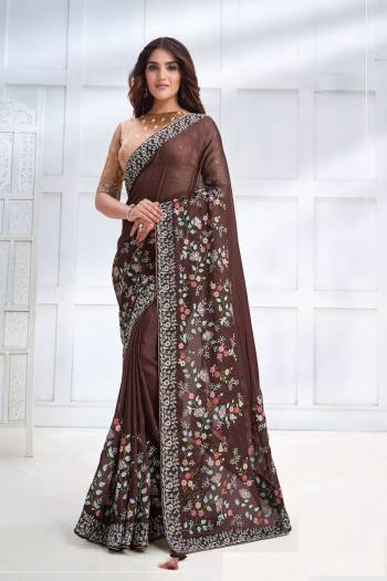 Look Attrective These Designer Party Wear Saree in Fine Light Colored.These Saree Are Two Tone Georgette Silk And Blouse Malai Silk is Fabricated.Its Beautified Heavy Designer Embroidery Work.