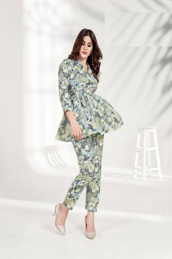 Grab These Beautiful Looking Readymade Co-Ord Top With Bottom Set.These Top And Bottom is Fabricated On Rayon.Its Beautified With Designer Printed With Pocket In Bottom.