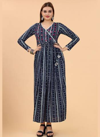 Grab These Beautiful Looking Party Wear Readymade Long Kurti.These Kurti is Fabricated On Viscose.Its Beautified With Designer Printed, Work.