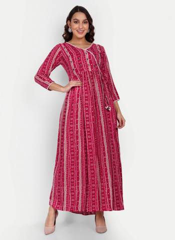 Grab These Beautiful Looking Party Wear Readymade Long Kurti.These Kurti is Fabricated On Viscose.Its Beautified With Designer Printed,Embroidery Work.