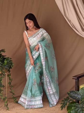 Attrective Looking These Party Wear Saree in Fine Colored.These Saree Are Organza And Blouse is Fabricated On Satin Banglori.Its Beautified With Designer Embroidery Work.