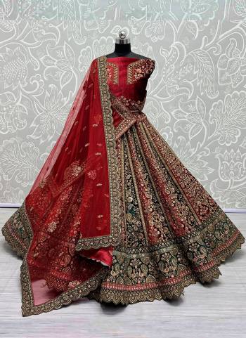 For A Fancy Designer Look,Grab These Lehenga Choli With 2 Dupatta in Fine Colored.These Lehenga And Choli Velvet And Dupatta Are Fabricated On Velvet And Soft Net.Its Beautified With Designer Thread,Sequance,Dori Embroidery Diamond Work.